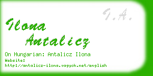 ilona antalicz business card